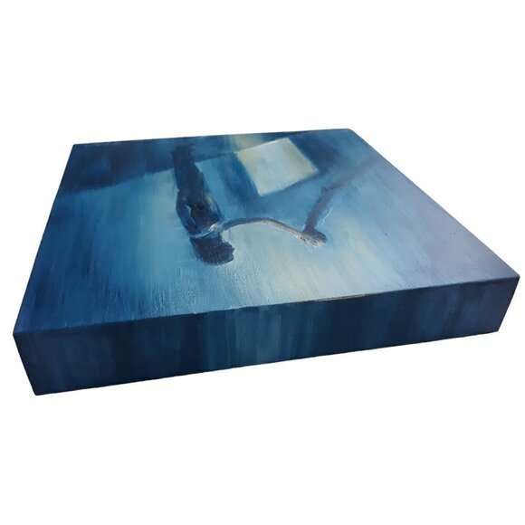 “Portal“ Original oil painting on Cradled Wood Panel 8"w x 10"h x 1.5"d - Picture 6 of 6